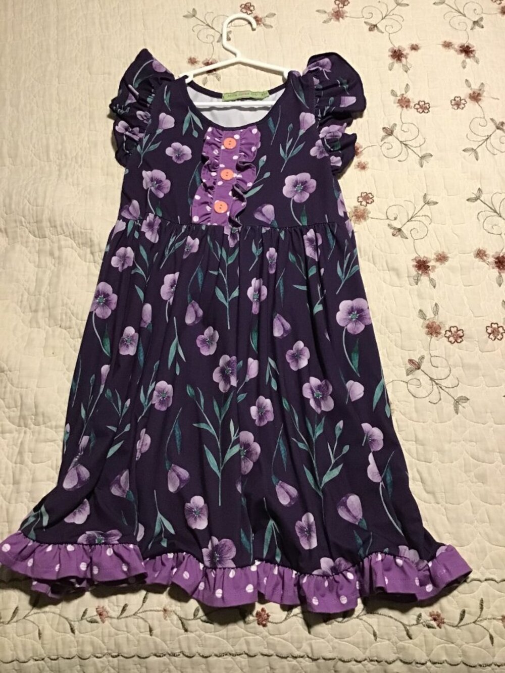 Millie Loves Lily Girl's Size 10 Purple Floral Dress--Nice Shape